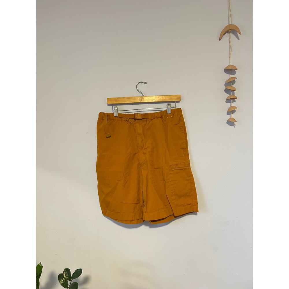 Mustard Uniqlo Utility Shorts Cotton Linen‎ Belted Cargo M Mens
